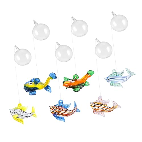 BUGUUYO 6 Stück schwimmende Kugel-Anhänger für alle Glas-Aquarien, Aquarium, Frosch, Ornament, Aquarium-Dekoration, Heimzubehör, Simulation, kleine Goldfische, Aquarium-Dekorationen, von BUGUUYO