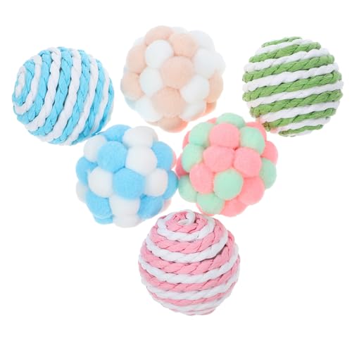 BUGUUYO 6stücke Teiliges Katzenspielzeug Plüsch Und Sisal-bälle Mit Glocke Interaktive Katzenspielzeuge Für Indoor-Katzen Fuzzy Für Spiel Und Spaß BUGUUYO 6stücke Teiliges Katzenspielzeug Plüsch Und Sisal-bälle Mit Glocke Interaktive Katzenspielzeuge Für Indoor-Katzen Fuzzy Für Spiel Und Spaß von BUGUUYO