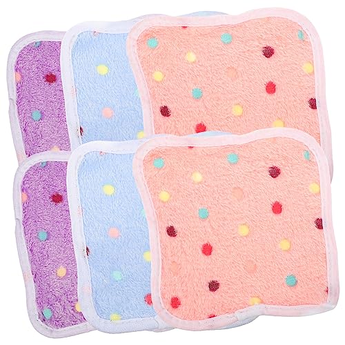 BUGUUYO 6St Hamsternestdecke Fleece-Überwurfdecke Hamster Wärmeunterlage Hamster einstreu Hamster häuschen Pet Pee Pads Fleecedecken Kompakte Hamsterkäfigeinlage Hamstergehege Hase von BUGUUYO