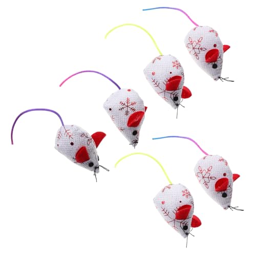 BUGUUYO 6stücke Maus Form Spielzeug Für Katzen Kätzchen Indoor Mäuse Spielzeug Zum Kratzen Ziehen Kompaktes Katzenspielzeug von BUGUUYO