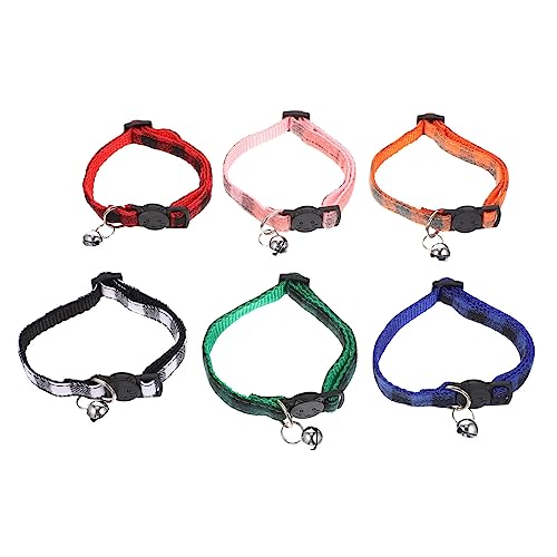 BUGUUYO Breakaway Katzenhalsband Mit Glöckchen Bunt Kariert Verstellbar Modisches Haustier-Accessoire von BUGUUYO