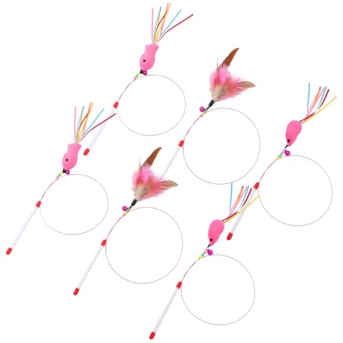 BUGUUYO 6stücke Interaktives Katzenspielzeug Flexibles Widerstandsfähiges Teaser Katzen Und Kätzchen Fördert Aktivität Und Intelligenz Bunte Designs Für Endlosen Spielspaß von BUGUUYO