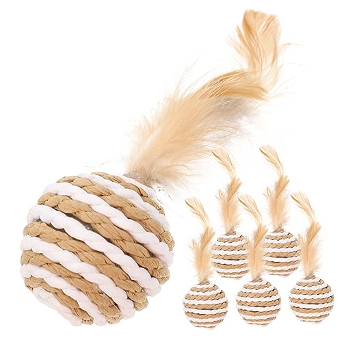 BUGUUYO 6stücke Katzen Spielzeugset Mit Federn Interaktive Bälle Für Kleine Katzen Kau Und Spielzeuge Natürlichen Jagdinstinkte Farben Zufällig BUGUUYO 6stücke Katzen Spielzeugset Mit Federn Interaktive Bälle Für Kleine Katzen Kau Und Spielzeuge Natürlichen Jagdinstinkte Farben Zufällig von BUGUUYO