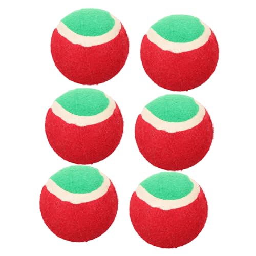 BUGUUYO 6st Spielzeugball Für Haustiere Beißbälle Für Hunde Tennisball-kauspielzeug Weihnachtshund-quietschball Tennisbälle Für Haustiere Trainingsball Für Hunde Weihnachten Geschenk Gummi von BUGUUYO