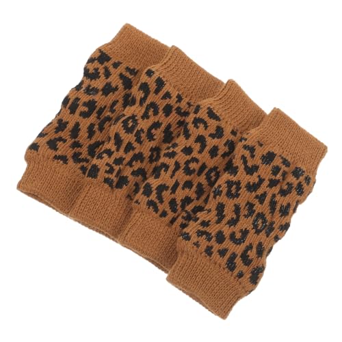 BUGUUYO 2sets Haustier Socken Hund Strümpfe Bein Schutz Beinlinge Leopard Print Größe M 4 Stücke * 2 von BUGUUYO