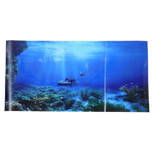 BUGUUYO Aquarium Hintergrundpapier 3D-Bilder Terrarium-Hintergrund Aquarium Papierhintergrund Unterwasser-Hintergrund 3D-hintergrundbild Tapete Für Fischbecken 3D-effektbilder Panzer von BUGUUYO