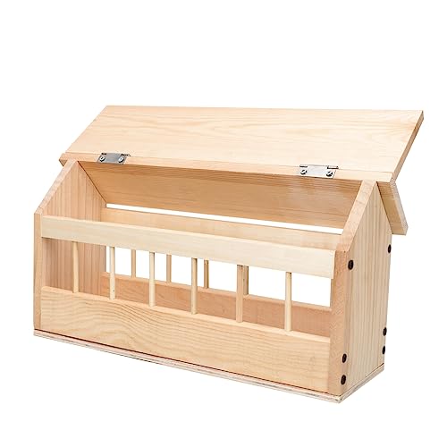 BUGUUYO Automatischer Taubenfuttertrog Aus Holz Mit Multi Slots Design Für Fütterung Von Vögeln Und Kleinen Tieren Spritzsicher Und Nachfüllbar BUGUUYO Automatischer Taubenfuttertrog Aus Holz Mit Multi Slots Design Für Fütterung Von Vögeln Und Kleinen Tieren Spritzsicher Und Nachfüllbar von BUGUUYO