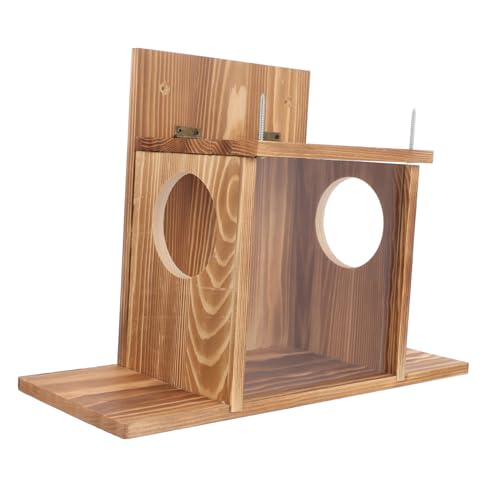 BUGUUYO Holz Eichhörnchen Futterhaus Eichhörnchen Futterbox Für Draußen Futterbehälter Garten Futterhaus Für Und Vögel BUGUUYO Holz Eichhörnchen Futterhaus Eichhörnchen Futterbox Für Draußen Futterbehälter Garten Futterhaus Für Und Vögel von BUGUUYO
