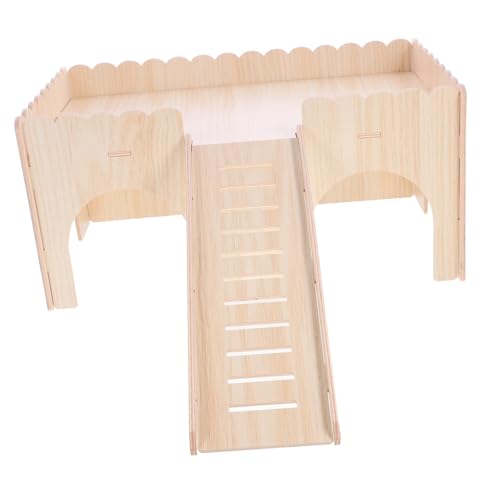 BUGUUYO Holz Chinchilla Nest Rutsche Hamster Schloss Multi-Schicht Pet Hideout Komfortable Wohnkultur von BUGUUYO