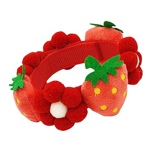 BUGUUYO Luxuriöses Hundehalsband Mit Erdbeerkragen Für Weihnachtlichen Komfort von BUGUUYO