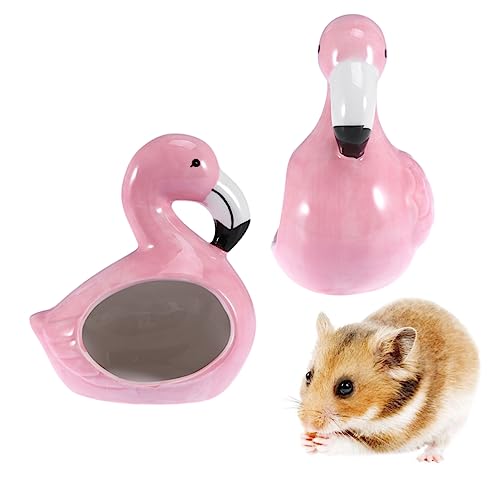 BUGUUYO Keramik Haustierhaus Flamingo Design Für Hamster Kühlnest Schlafplatz Leicht Zu Reinigen Widerstandsfähig Gegen Kratzer von BUGUUYO
