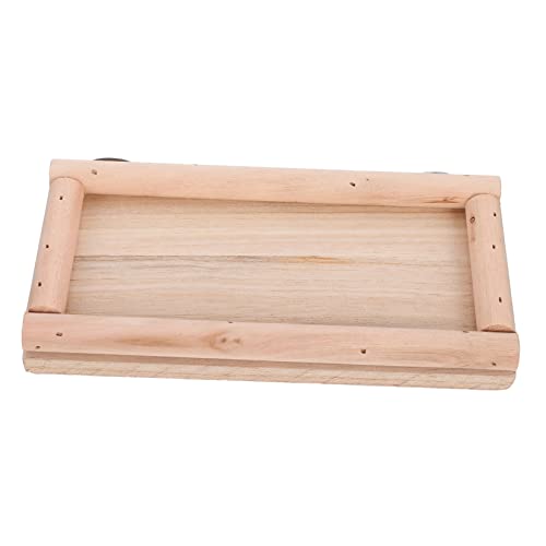 BUGUUYO Futterbox Für Papageien Hamsterzubehör Hamsterkäfig Mehrzweckplattform Für Haustiere Hamsterversteck Papageienständer Meerschweinchen Versteck Nagetier Hängematte Hölzern von BUGUUYO
