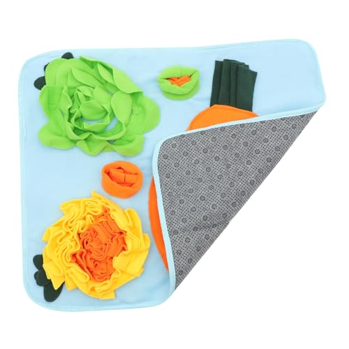 BUGUUYO Futtermatte für Kaninchen Meerschweinchen Nymphensittich-Futterspender Heu Hundematte Essen coop Kaninchen Schnüffelmatte Welpenversorgung Hasenspielzeug zur Nahrungssuche Flanell von BUGUUYO