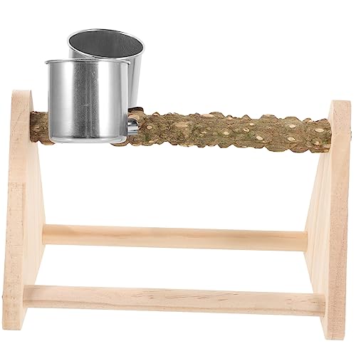 BUGUUYO Natürliche Holz Papagei Stehen Vogel Feeder Stand Vogel Fütterung Tassen Schaukel Spielzeug Sittich Barsch BUGUUYO Natürliche Holz Papagei Stehen Vogel Feeder Stand Vogel Fütterung Tassen Schaukel Spielzeug Sittich Barsch von BUGUUYO