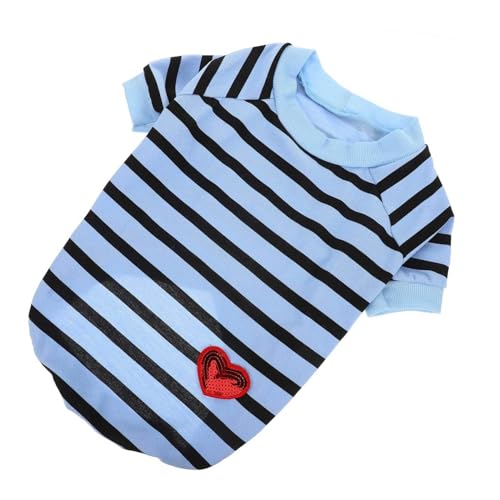 BUGUUYO Hunde-t-Shirt Für Welpen Atmungsaktives Gestreiftes Baumwollshirt XL Waschbar Für Alltag Partys Und Fotosessions Bequem Und Langlebig BUGUUYO Hunde-t-Shirt Für Welpen Atmungsaktives Gestreiftes Baumwollshirt XL Waschbar Für Alltag Partys Und Fotosessions Bequem Und Langlebig von BUGUUYO