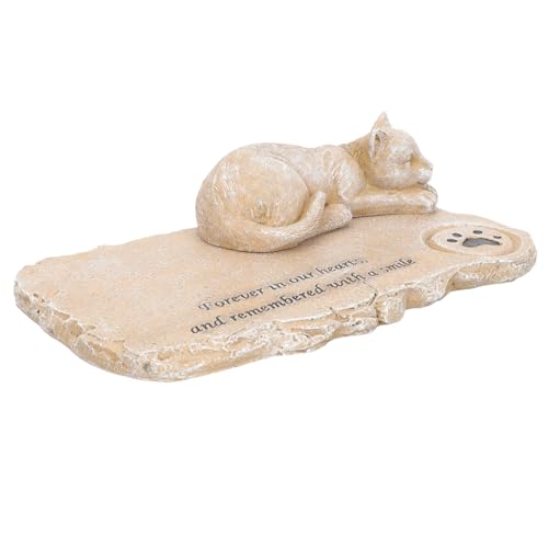 BUGUUYO Grabstein für Katzen aus Kunstharz Katzen-Accessoire für Beileid Trost und Erinnerung im Garten von BUGUUYO