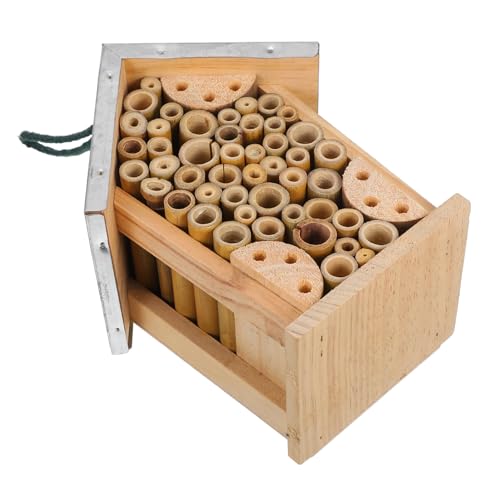 BUGUUYO Hängendes Insektenhaus für Garten Dekoration Bienen und Schmetterlingshotel zur Unterstützung Bestäuber Aufzuhängen für Garten und Landschaft von BUGUUYO