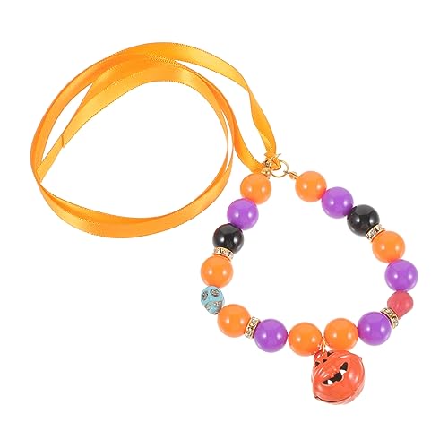 BUGUUYO Süßes Halloween-katzenhalsband Mit Kürbis-hundehalskette Verstellbare Haustier-Halskette Für Feiern von BUGUUYO