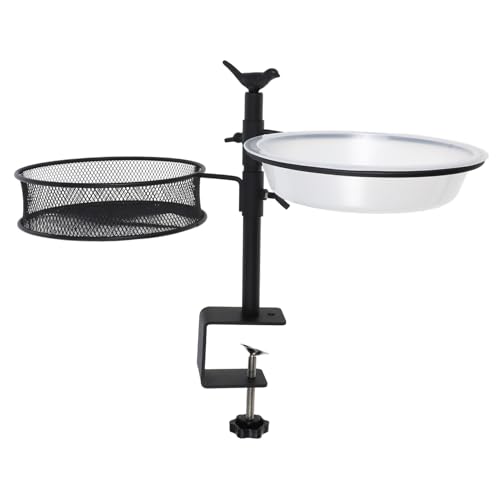 BUGUUYO Halterung für Vogelhäuschen -Bad hängende Vogelfutterschale Vogeltränke zur Deckmontage Hängenden Vogelbad Vogelfutterstange Bird Feeder -Halter Vogelfutterbad Eisen Schwarz von BUGUUYO