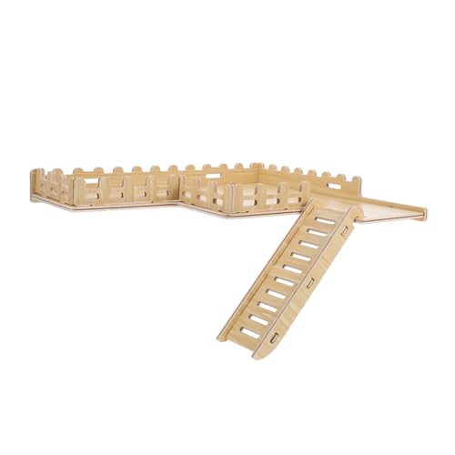 BUGUUYO Hamster-Holzplattform Hamster Hamster Spielplatz kleine Holzplattform Hamster Holzplattform mit Leiter Hamster-Aktivitätsspielzeug Hamster Holzleiter hölzern Khaki von BUGUUYO