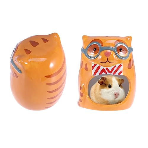 BUGUUYO Haustiernest Kühlung Versteck für Hamster Keramik Keramisches Tierbad Kühlnest Hamsterkäfig Hamsterzubehör Schweinchen Haustierbett Sabah Hamsterhaus Kunsthandwerk von BUGUUYO