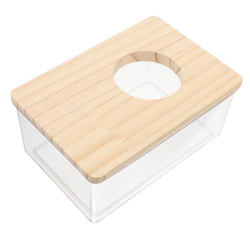 BUGUUYO Badewanne für Haustiere Holz Hamsterkäfig Sandbadebox für Bequeme Hamsterpflege von BUGUUYO