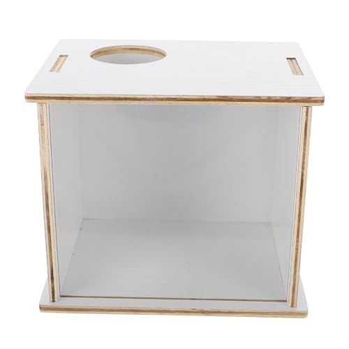 BUGUUYO Sandbad Für Hamster Dekorative Chinchilla Badewanne Haushalt Multifunktionale Sandbadebox Kleintier Toilette Holzdeckel von BUGUUYO
