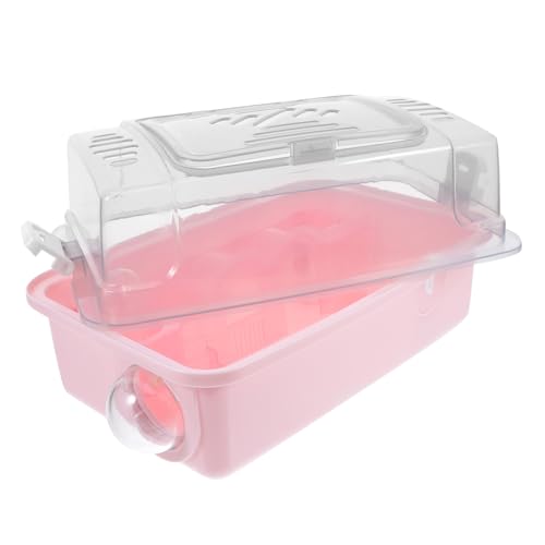 BUGUUYO Hamsterkäfig Hamsterspielzeug Hamster-Out-Tasche Käfig Für Hamster Transportkäfig Hamstertasche Hamster-tragekäfig Hamster Tragetasche Käfig Katzenkäfig Wasserflaschen Plastik Rosa von BUGUUYO