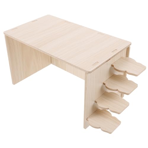 BUGUUYO Kleintiere Holzversteck Meerschweinchen Nest Hamster Versteck Mit Weicher Leiter Plattform von BUGUUYO