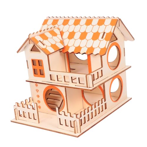 BUGUUYO Hamsterhaus Spielröhre Versteck Holz Kleintier Spielzeug Hamsterhütte von BUGUUYO