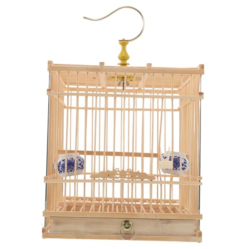 BUGUUYO Hängevogelkäfig Für Draußen Handgefertigt Mit Abnehmbarer Bodenschale Traditioneller Vogelkäfig Für Kleine Vögel Vintage-Design von BUGUUYO