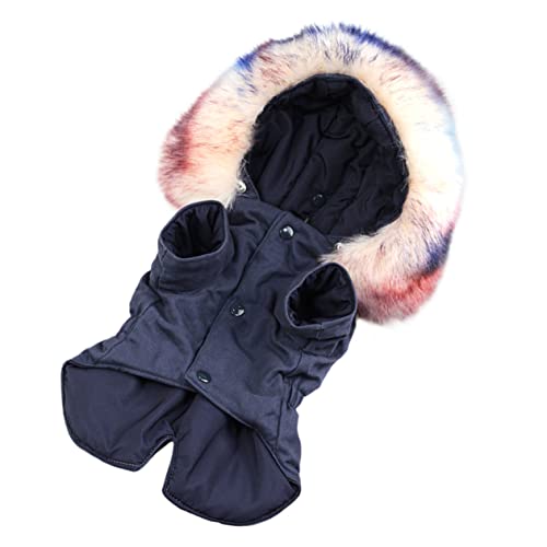 BUGUUYO Hundekleidung Aus Baumwolle Warmer Haustiermantel Winddicht Hunde-Kapuzenpullover Leicht An- Und Auszuziehen von BUGUUYO