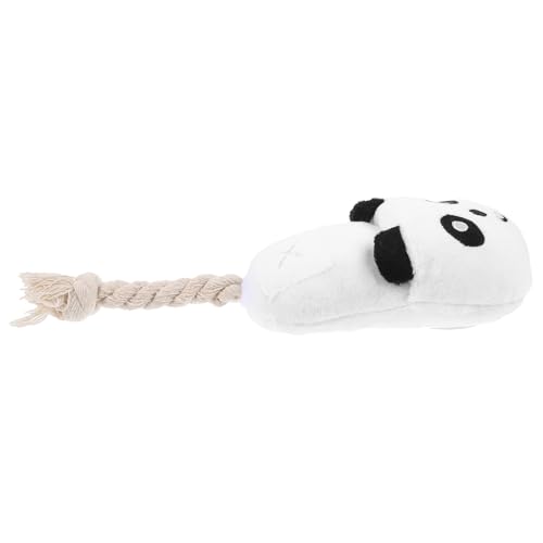 BUGUUYO Haustier Hausschuhe Spielzeug Plüsch-Panda-Puppe Quietschendes Welpenspielzeug Übungsspielzeug Für Haustiere Ausgestopfte Pandatiere Spielzeuge Hündchen Weiß Baumwollseil Kauen von BUGUUYO
