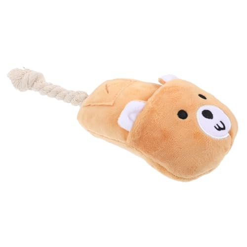 BUGUUYO Haustier Hausschuhe Spielzeug Kauspielzeug Quietschspielzeug für Hunde Hunde-PIPI-Pad Plüsch-Backenzahn-Spielzeug Welpenspielzeug für den Haushalt Baumwollseil Light Brown von BUGUUYO