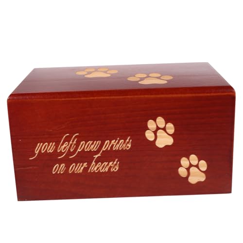 BUGUUYO Haustier Asche Andenken Box Holz Haustier Memorial Urne Katze Hund Asche Holz Sarg von BUGUUYO