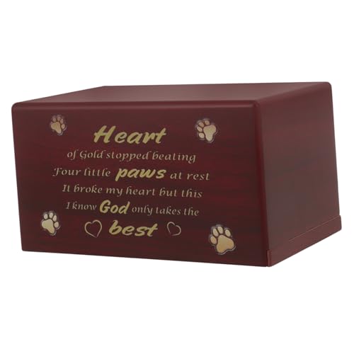 BUGUUYO Holzurne Für Haustiere Eleganter Personalisierbarer Tierkremationsbehälter Für Hund Und Katze Für Aufbewahrung Von Tierasche Und Erinnerungen Rotbraun BUGUUYO Holzurne Für Haustiere Eleganter Personalisierbarer Tierkremationsbehälter Für Hund Und Katze Für Aufbewahrung Von Tierasche Und Erinnerungen Rotbraun von BUGUUYO