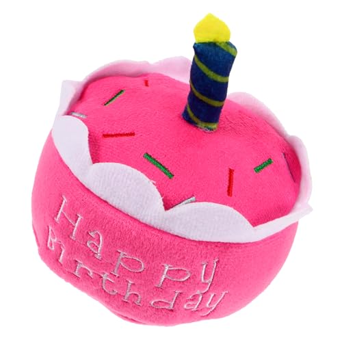 BUGUUYO Pet Dog Birthday Cake Toy Plüsch Hundespielzeug Für Hund Quietschend Geburtstagstorte Für Hundepartys Beschäftigung Fördert Zahnpflege Und Langeweile von BUGUUYO
