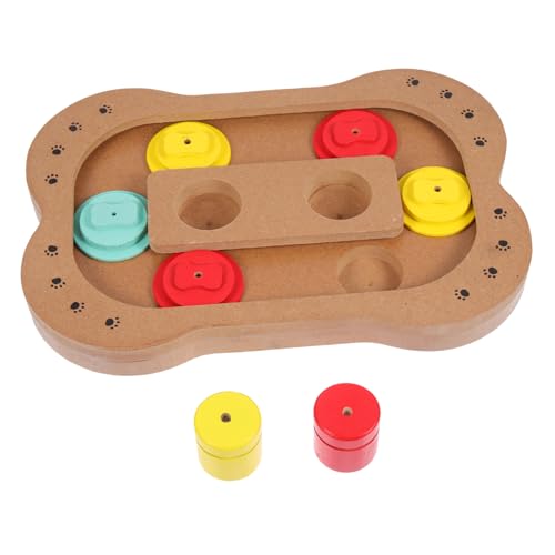 BUGUUYO Form Langsam Hund Schüssel Holz Pet Feeder Hundefutter Feeder Pädagogisches Hund Spielzeug Langsam Feeder Puzzle von BUGUUYO