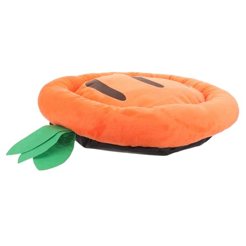 BUGUUYO Haustierbett Beruhigendes Hundebett Kleine Hundebetten Hündchen Welpenbett Kleines Hundebett Donut-hundebett Zusammenklappbares Hundebett Plüschkatzenbett Katzenbetten Orange Tuch von BUGUUYO