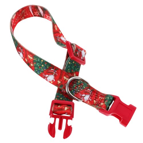 BUGUUYO Haustierhalsband Für Den Außenbereich Rote Weihnachtshalsbänder Für Haustiere Weihnachts-hundeleine Weihnachts-katzenhalsband Weihnachts-hundehalsband Zubehör Tragbar Polyester von BUGUUYO