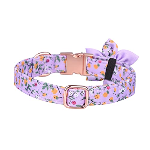 BUGUUYO Hundehalsband Mit Roségold-Clip Sechsblättriges Halsband Dekoratives Katzenhalsband Haustierhalsbänder Für Hunde Verstellbarer Katzenhalsgürtel von BUGUUYO