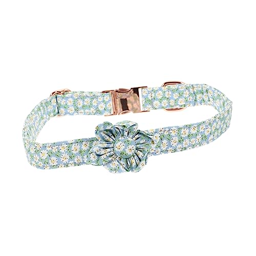 BUGUUYO Outdoor Hundehalsband Für Kleine Große Hunde Verstellbares Dekorationshalsband Baumwolle Mit Rosenmotiv Für Ausflüge Feiern Und Alltag von BUGUUYO