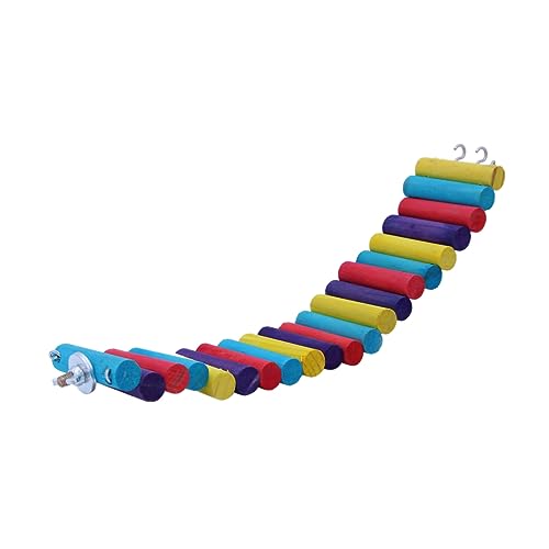 BUGUUYO Bunte Kletterleiter Für Kleintiere Naturholz Treppe Für Hamster Meerschweinchen Und Papageien Sicheres Und Flexibles Spielzeug Für Haustiere von BUGUUYO