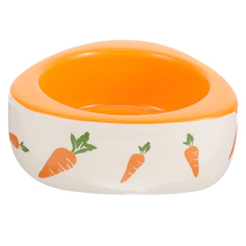 BUGUUYO Hamster Futter Und Wassernapf Keramik Rutschfestes Design Für Kleine Haustiere Wie Hamster Und Meerschweinchen Einfache Und Platzsparend Cartoon- Mit Karotten von BUGUUYO
