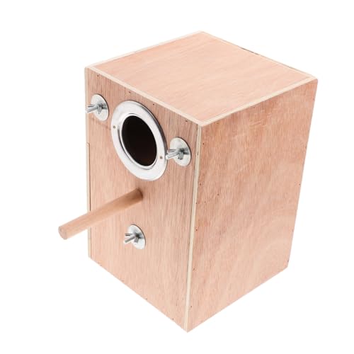 BUGUUYO Holz Nistkasten für Papageien mit Sitzstange Außehängend Vogelbrutbox für Agaporniden Wellensittiche Unzertrennliche und Conures Natürlicher Holzbau Einfach zu Montieren und BUGUUYO Holz Nistkasten für Papageien mit Sitzstange Außehängend Vogelbrutbox für Agaporniden Wellensittiche Unzertrennliche und Conures Natürlicher Holzbau Einfach zu Montieren und von BUGUUYO