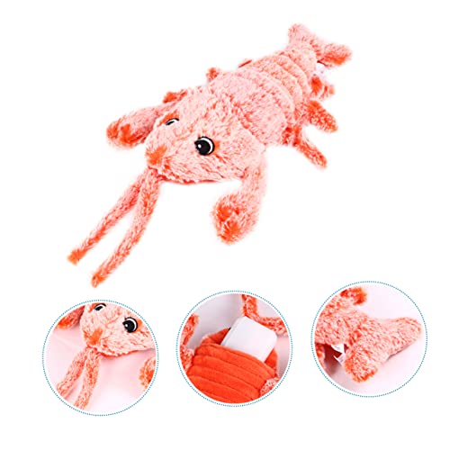 BUGUUYO Hummer-Katzen-Teaser- Futterspender Katzenfutter Katzenrad Spielzeugträger interaktives Animal Toys gefüllte Puppe Katzenspielzeug in Hummerform Plüsch- Orange von BUGUUYO