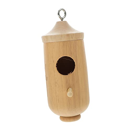BUGUUYO Hummingbird House Hanging Ornamente Vogelhäuschen im Freien Nest Blau hängend -Dekoration für Zuhause -Häuser aus Holz für draußen hölzern Khaki von BUGUUYO