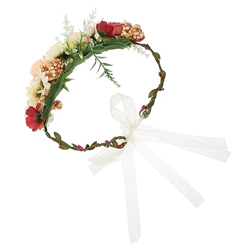 BUGUUYO Blumenhalsband für Hunde zur Hochzeit verstellbar für Haustiere künstliche Blumen Elegante Blumenkrone für Hunde für Partys und Feiertage von BUGUUYO