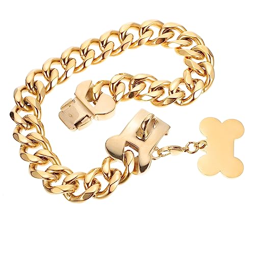 BUGUUYO Hundeleine hundeanhänger hundegeschenk hundekragen Hundeschmuck hundehalskette Hund Seil Halsband Kettenhalskette für zartes Hundehalsband Haustier-Anhänger Stahl Golden BUGUUYO Hundeleine hundeanhänger hundegeschenk hundekragen Hundeschmuck hundehalskette Hund Seil Halsband Kettenhalskette für zartes Hundehalsband Haustier-Anhänger Stahl Golden von BUGUUYO