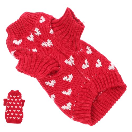 BUGUUYO Hundepullover Mit Herzmuster Für Kleine Hunde Dehnbarer Rollkragen-Pullover Für Winter Für Täglich Und Besondere Anlässe s BUGUUYO Hundepullover Mit Herzmuster Für Kleine Hunde Dehnbarer Rollkragen-Pullover Für Winter Für Täglich Und Besondere Anlässe s von BUGUUYO